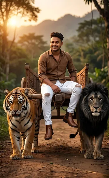 Tiger & Lion Royal Portrai Photo Editing