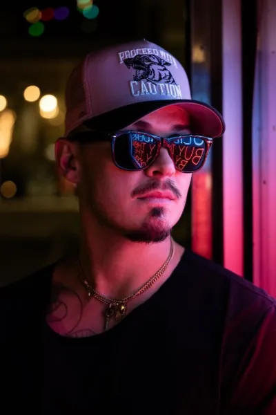 Night Portrait with Pink Neon & Bokeh  Moody Editz