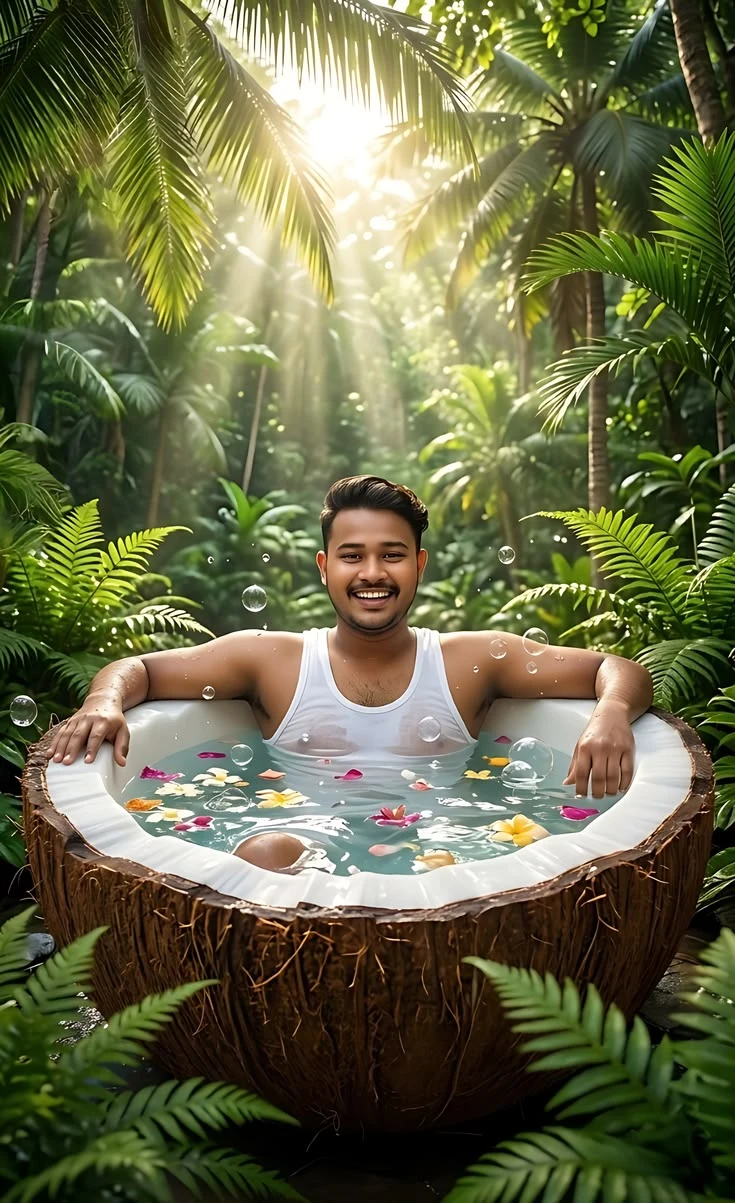 Jungle Paradise Bath Tropical Serenity Photo Editing