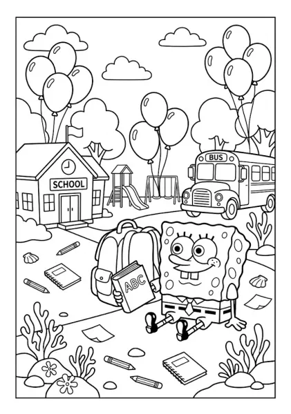 SpongeBob Summer Vacation Coloring Pages