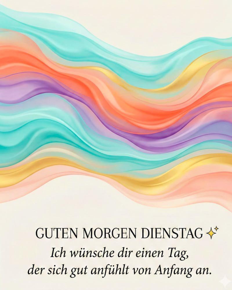 arbenfrohe Guten Morgen Dienstag Bilder mit abstraktem