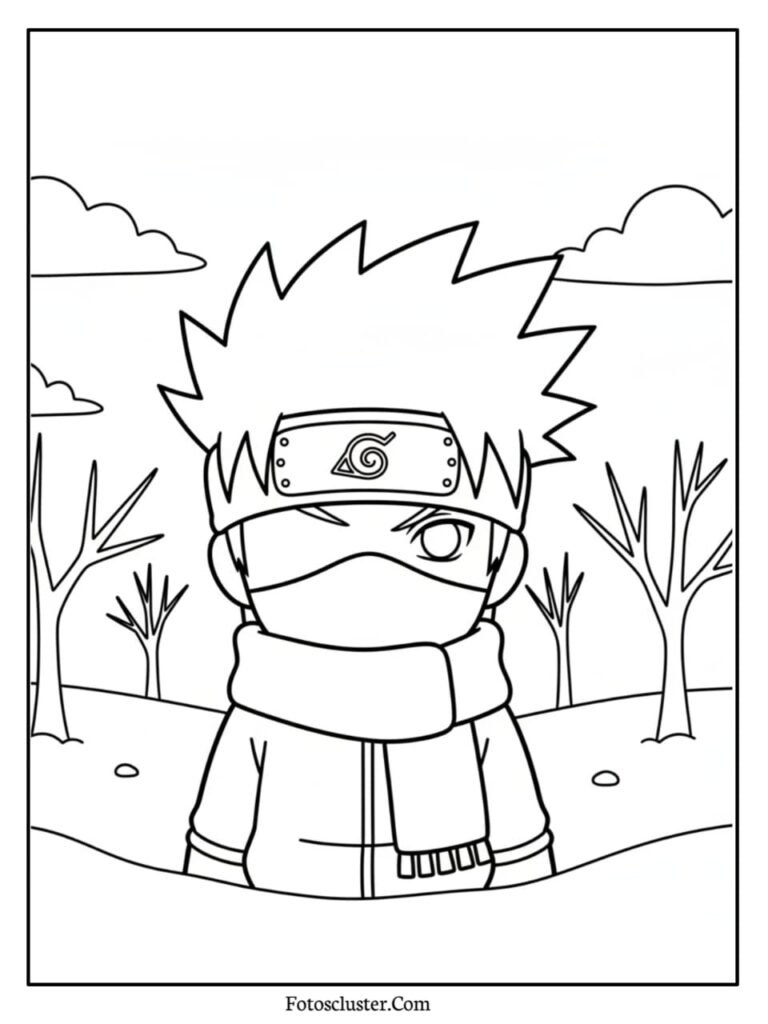 Kakashi Hatake sitting on a pile of ninja gear, holding a kunai