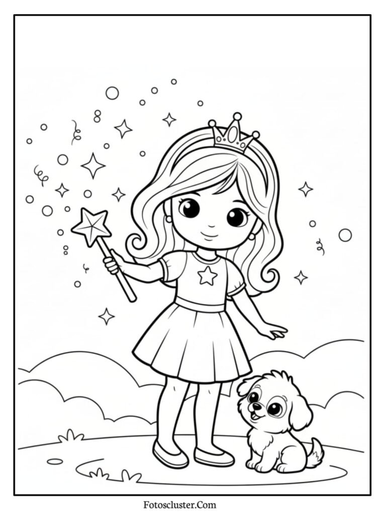 Cute Polly Pocket doll coloring sheet