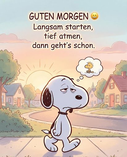 Guten Morgen Snoopy Bilder langsam in den Tag starten