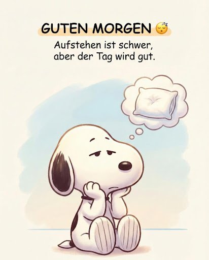 Lustige Guten Morgen Snoopy Bilder träumt von Ruhe