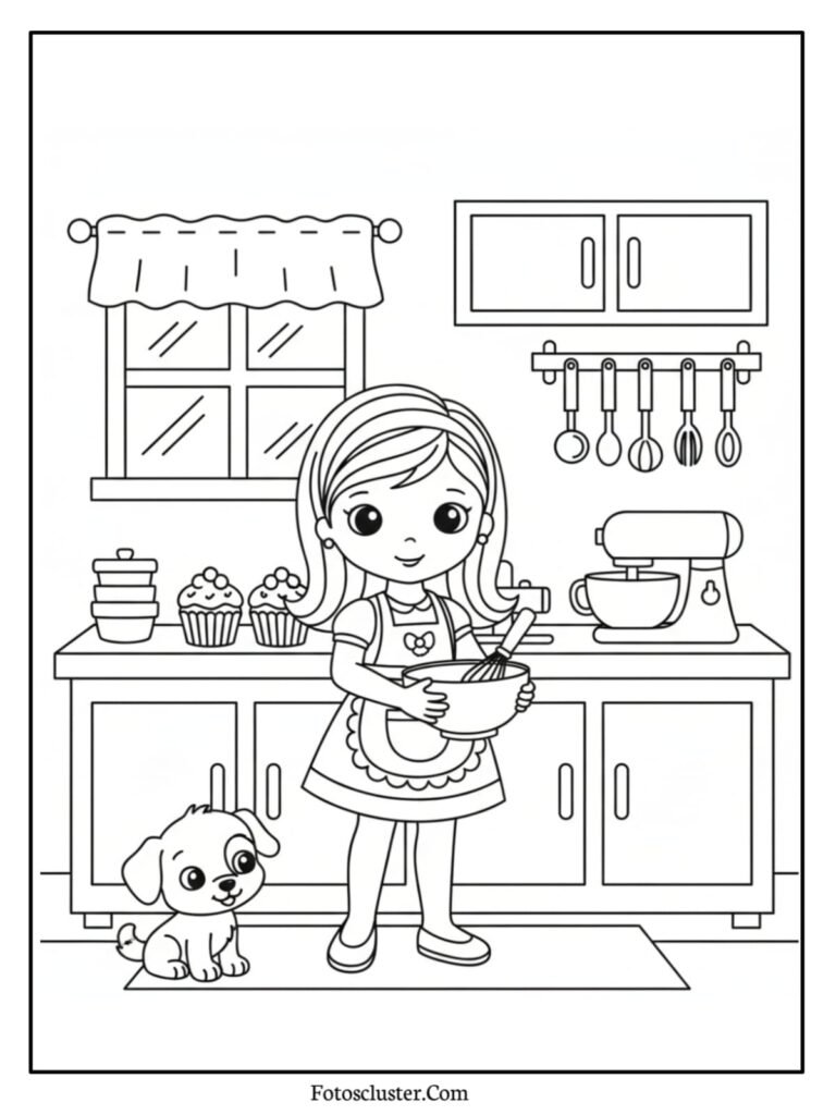 Polly Pocket Christmas theme coloring page