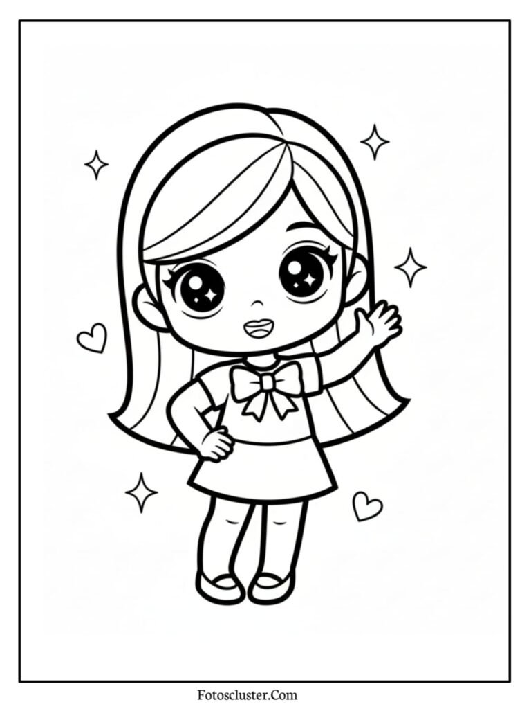 Polly Pocket birthday party coloring sheet