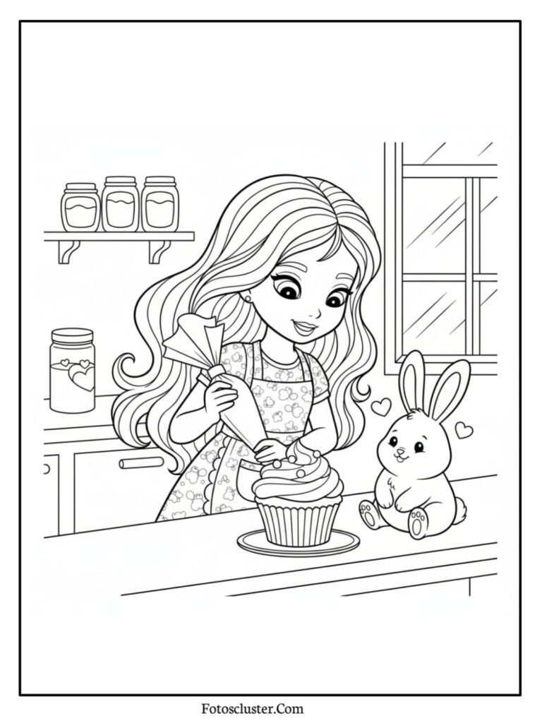 Polly Pocket easy doll coloring page