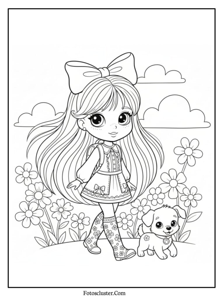 Polly Pocket garden fun coloring sheet