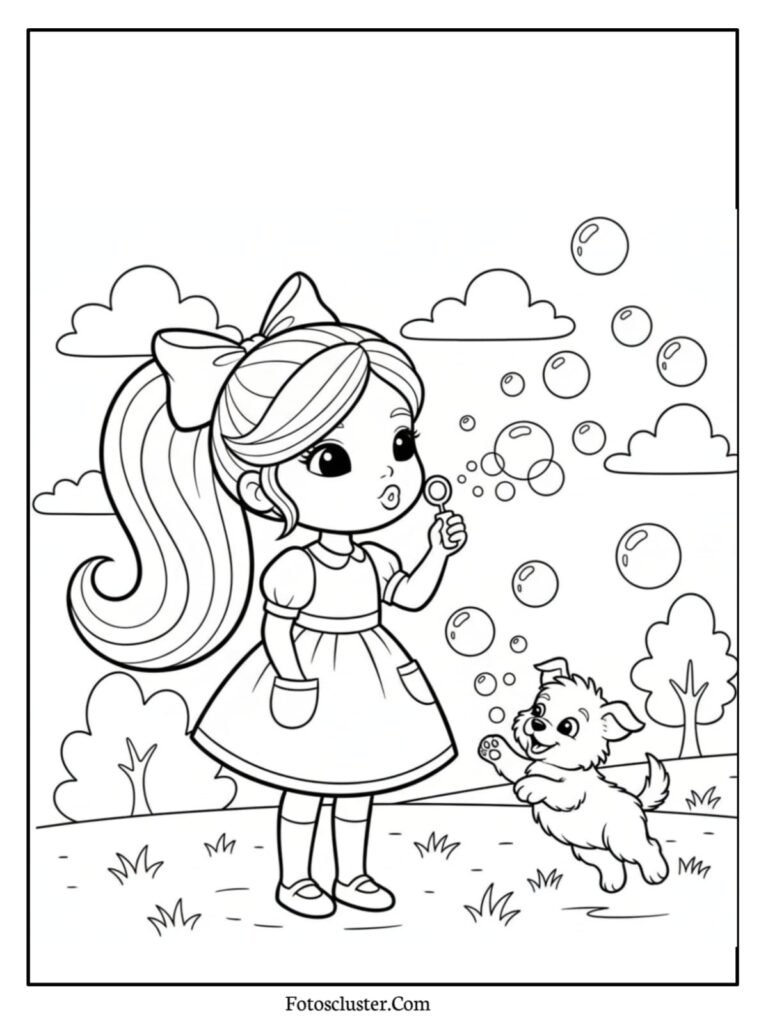 Polly Pocket outline drawing for coloring