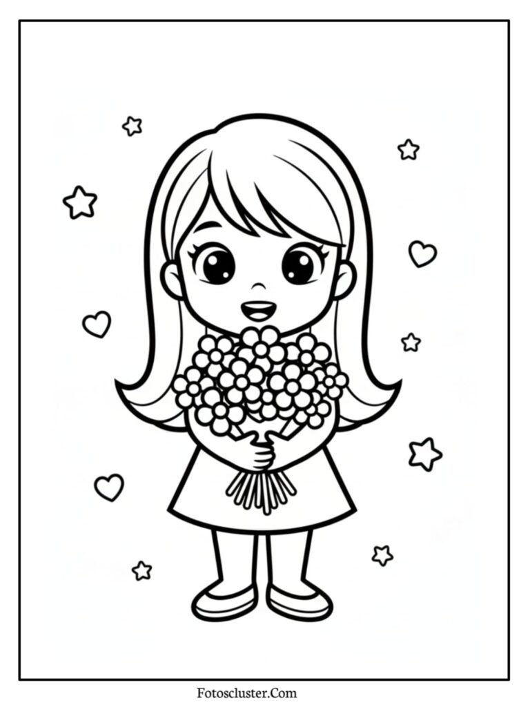 Polly Pocket party celebration coloring sheet