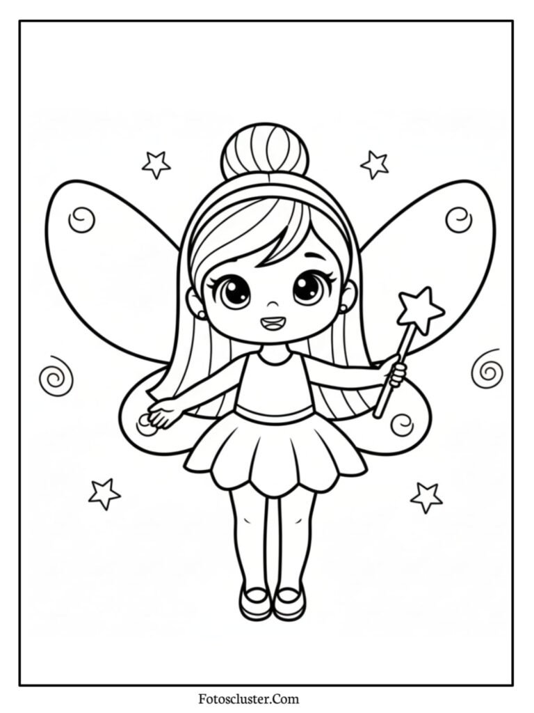 Polly Pocket playing outside coloring sheet