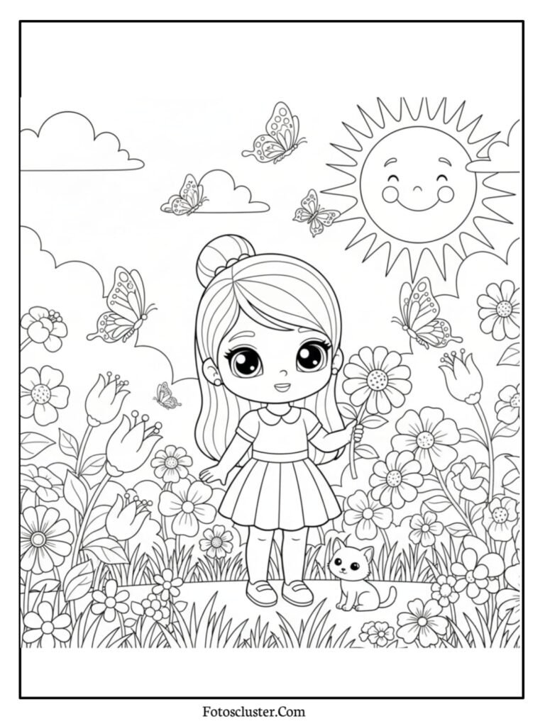 Polly Pocket riding bicycle coloring page
