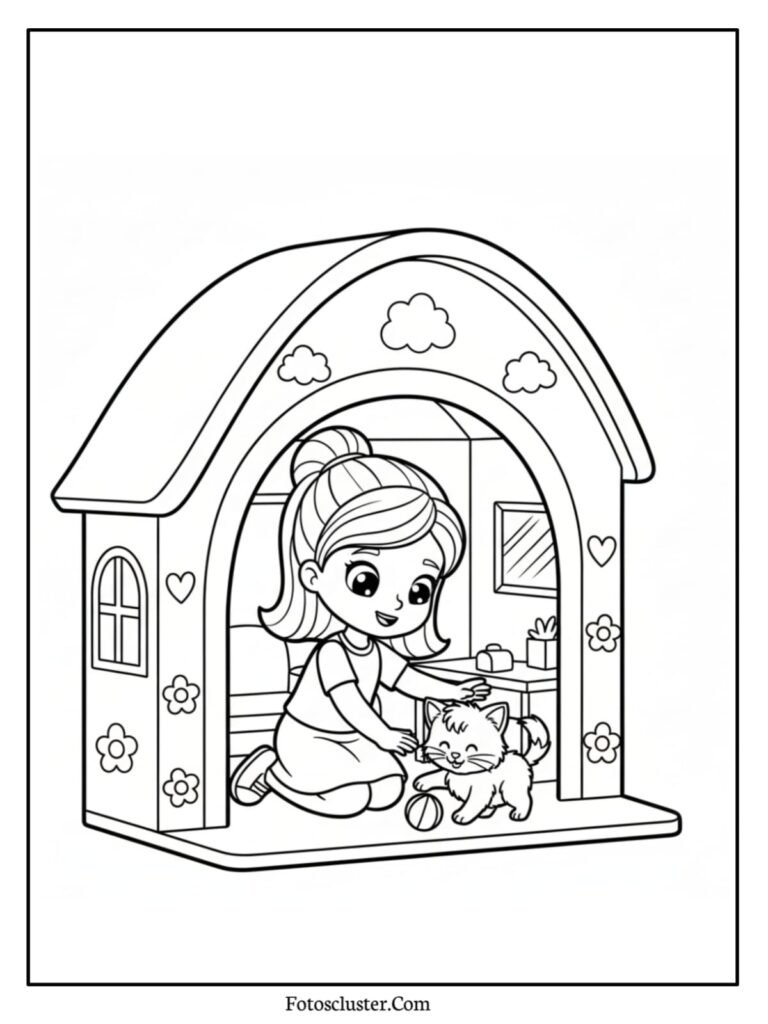 Polly Pocket shopping mall coloring sheet