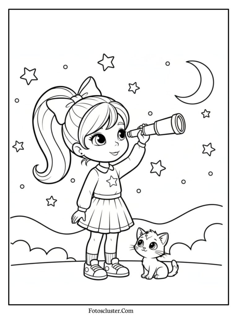 Polly Pocket simple sketch to color