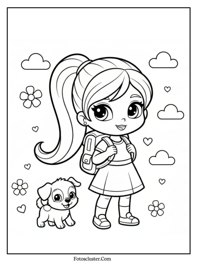 Polly Pocket sleepover coloring sheet