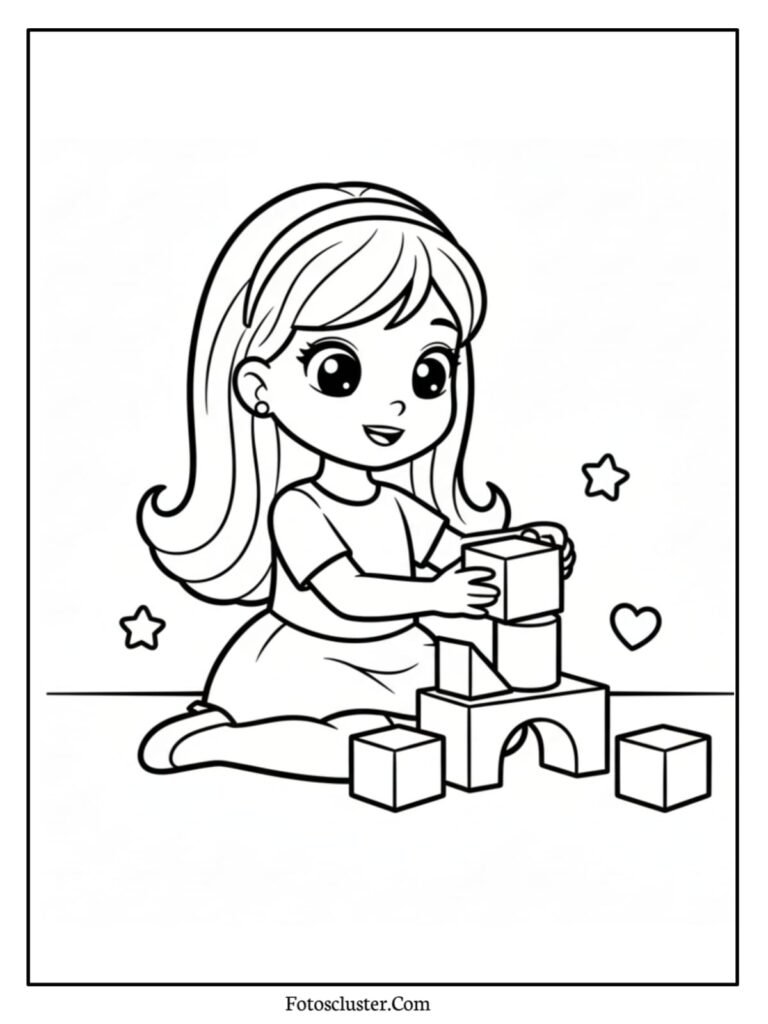 Polly Pocket swimming pool coloring page
