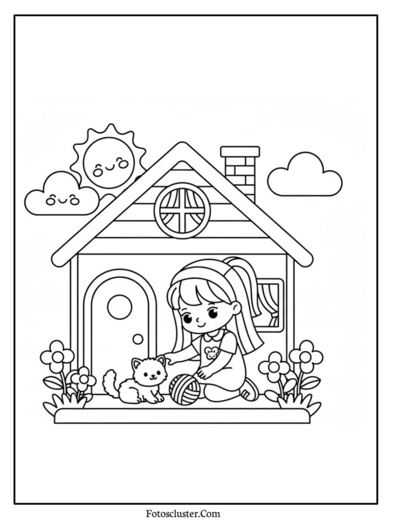Polly Pocket unicorn fantasy coloring page