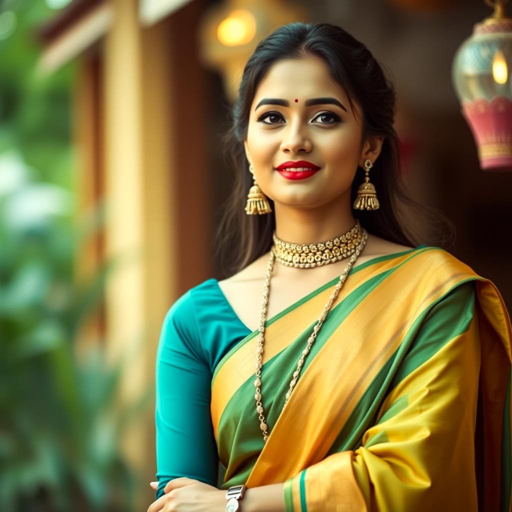 photo poses for girl in saree for selfie​