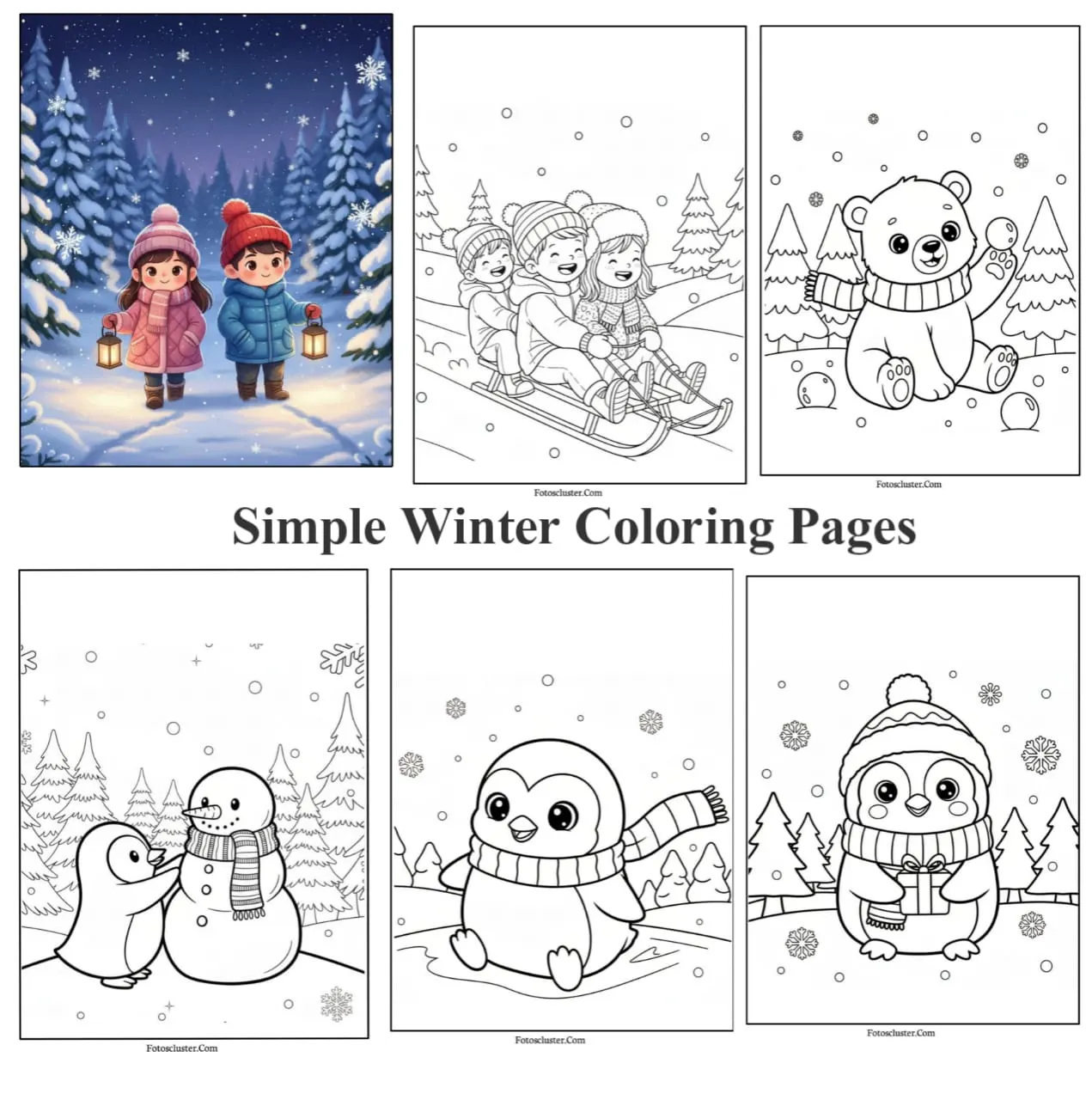 Simple Winter Coloring Pages