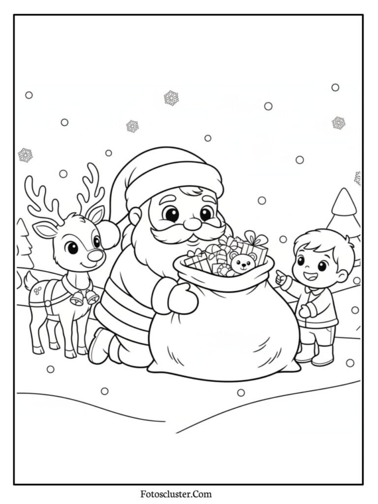 santa claus delivering gifts artwork