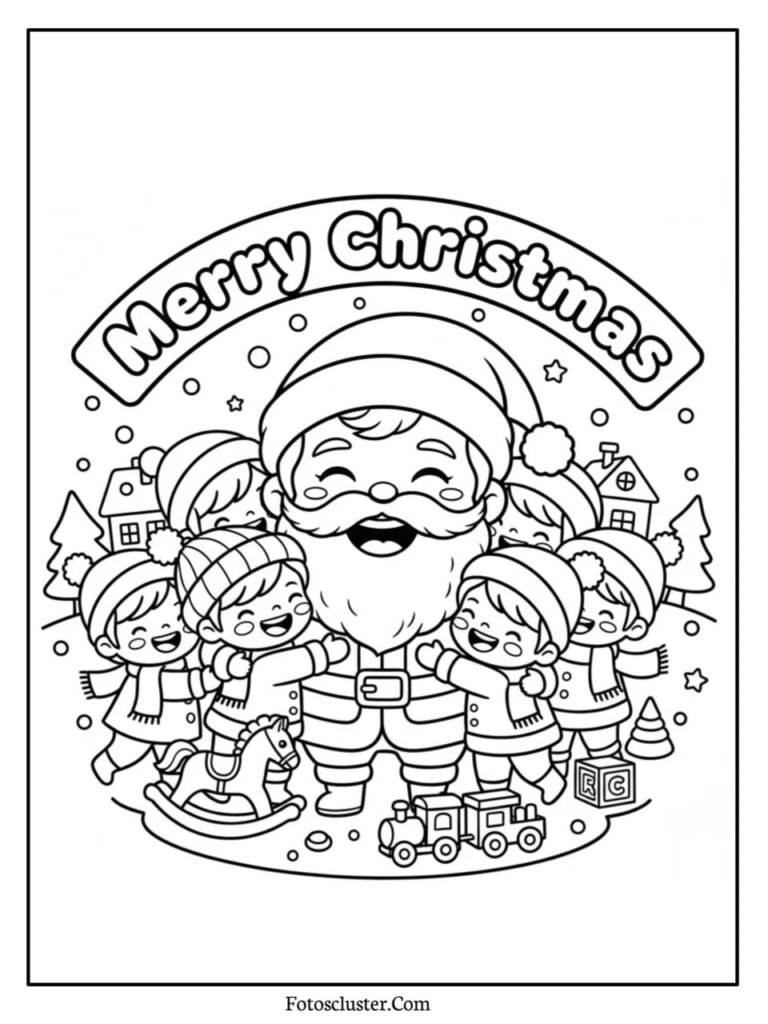 santa claus holding christmas present