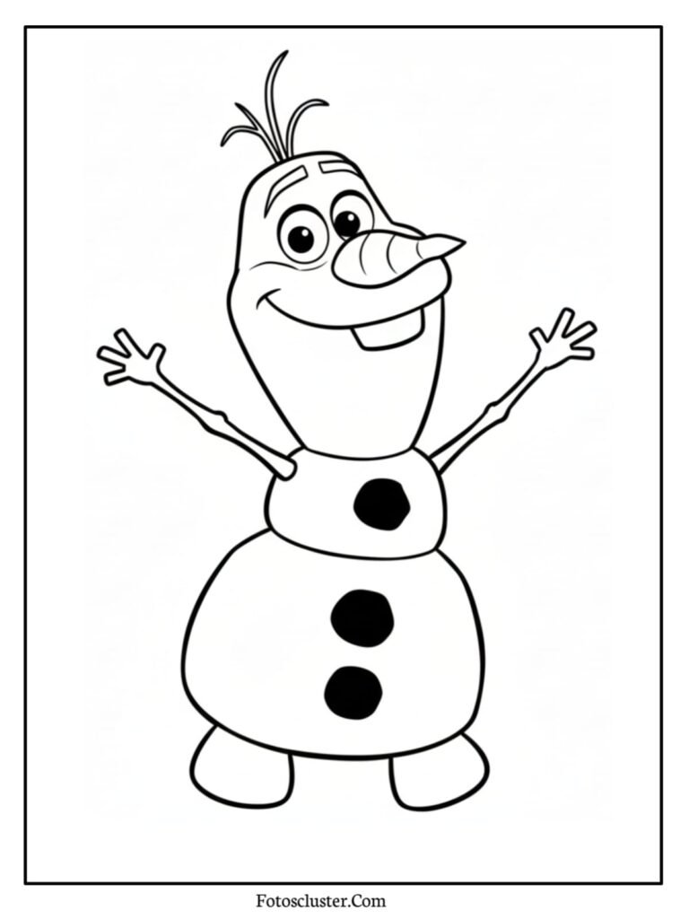Anna and snowflakes coloring page