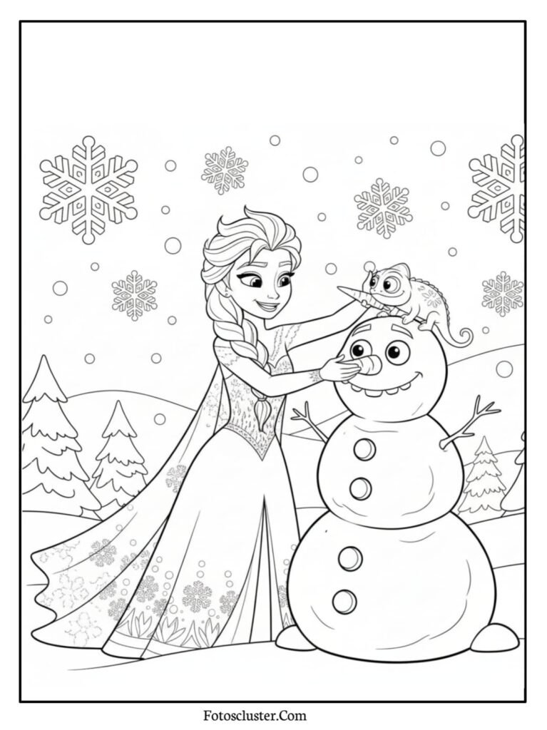 Anna winter outfit coloring sheet