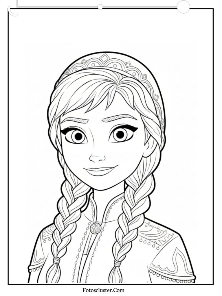 Beautiful Elsa face printable page