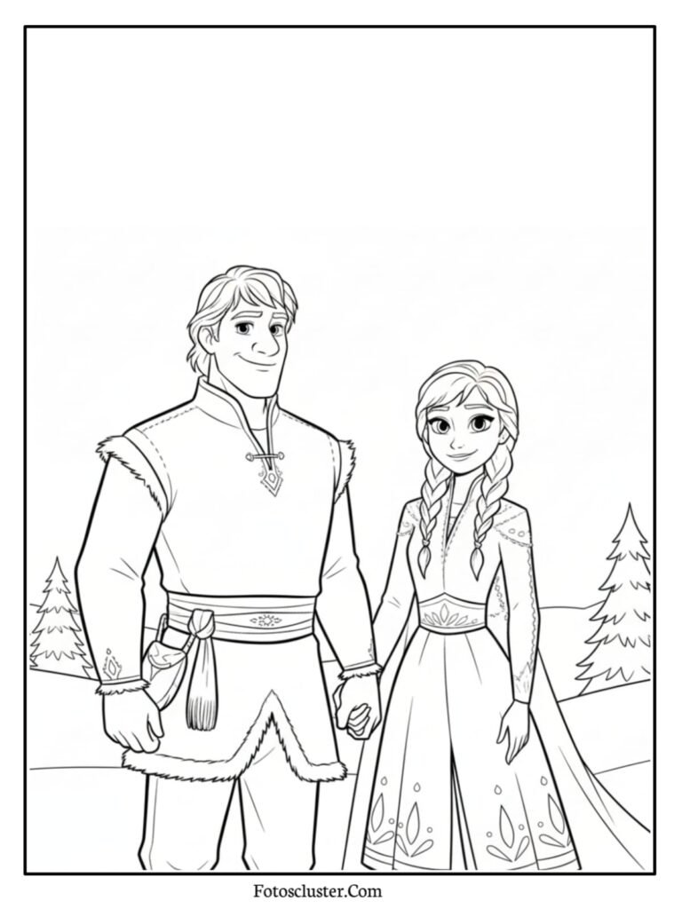 Elsa Frozen coloring page for kids