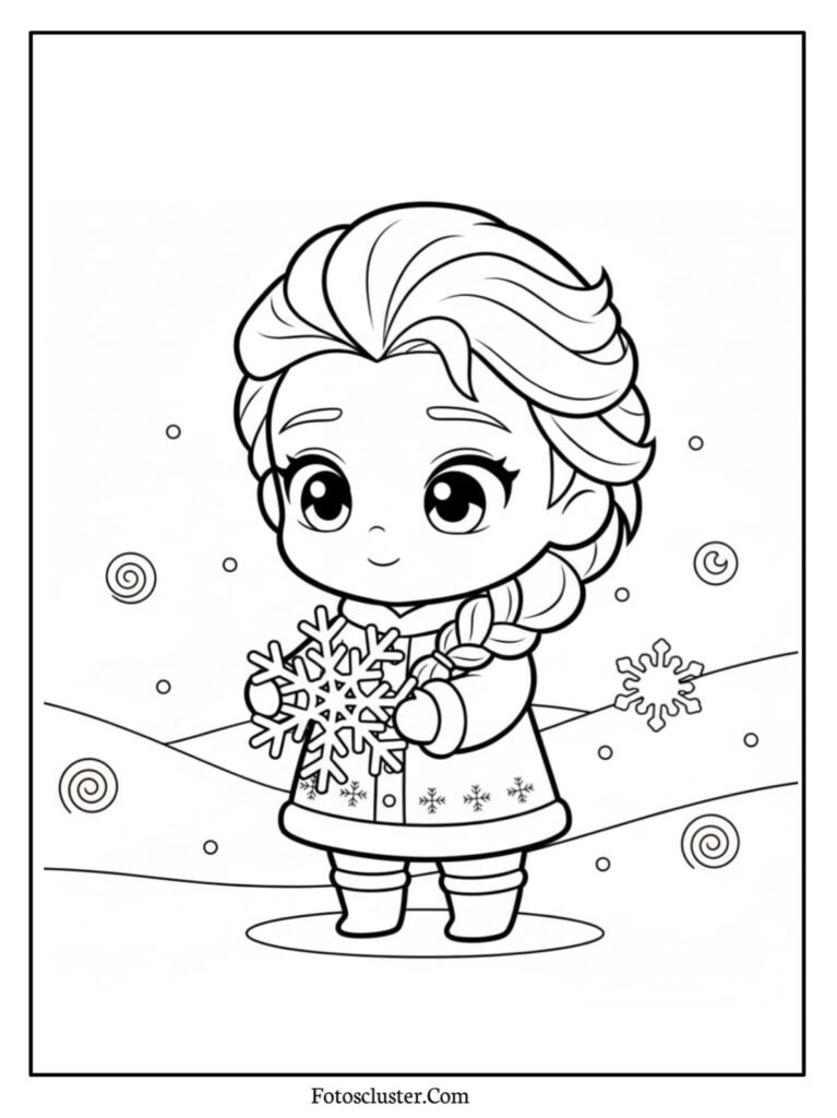 Elsa beautiful gown coloring page