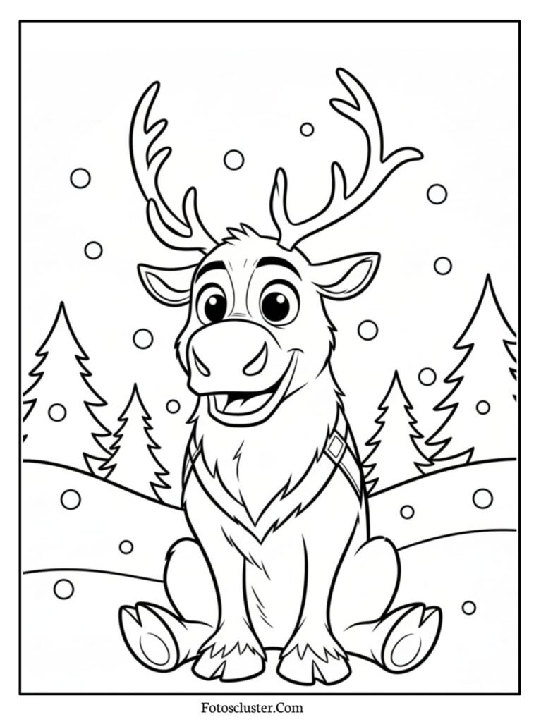 Elsa decorating ice crystals coloring sheet