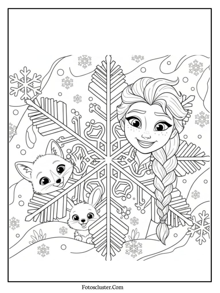 Elsa ice queen coloring page