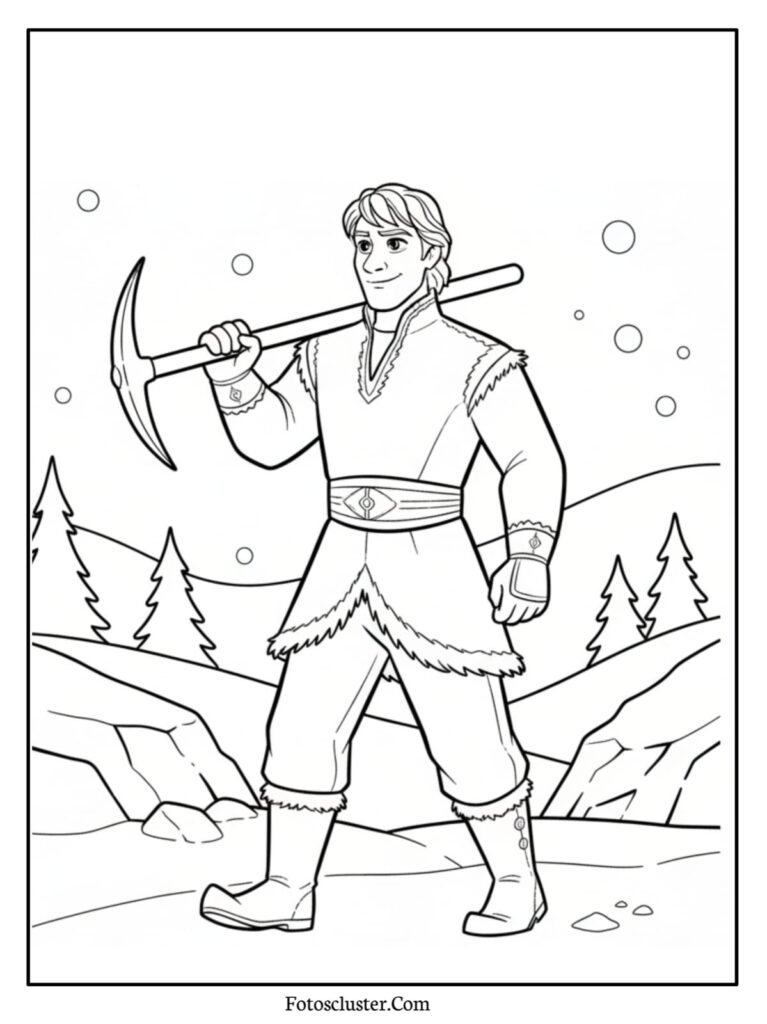 Elsa portrait easy coloring page