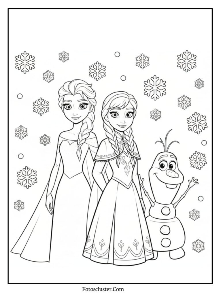 Elsa standing confidently coloring page