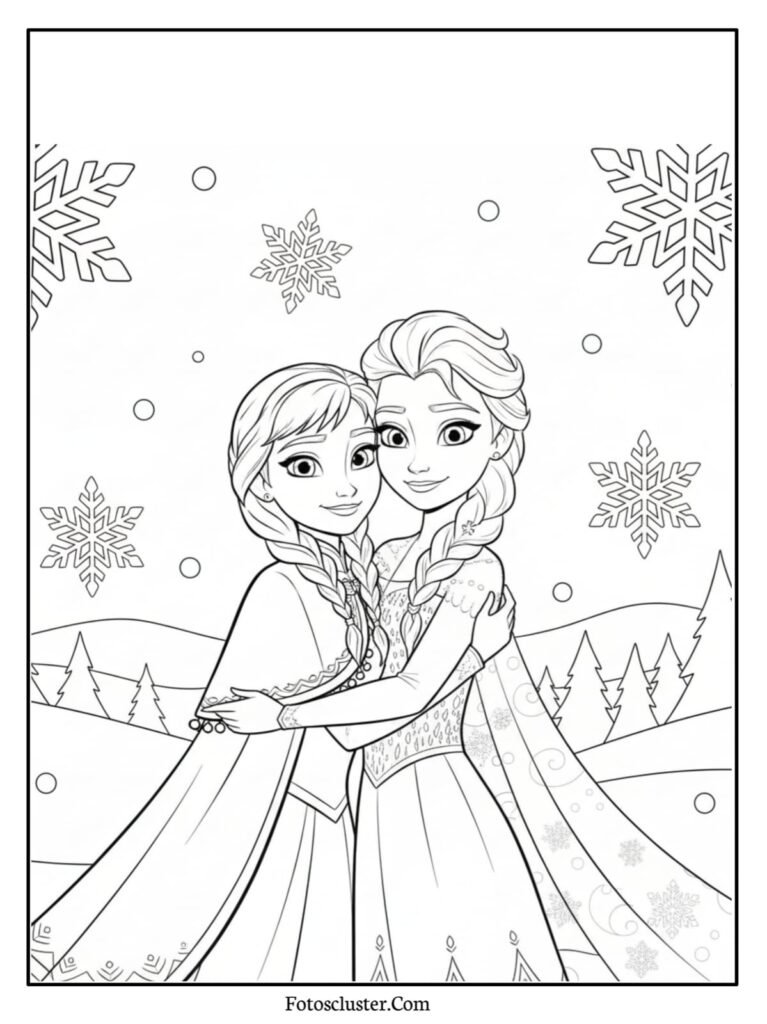 Elsa wearing snow cape