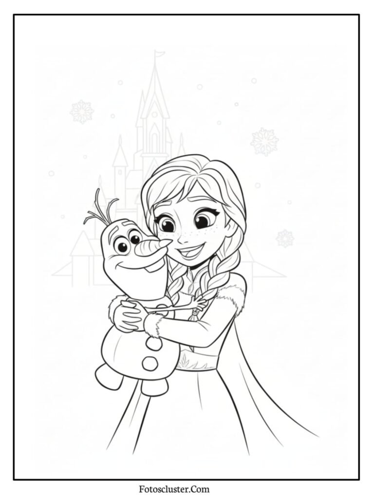 Anna smiling cute coloring sheet