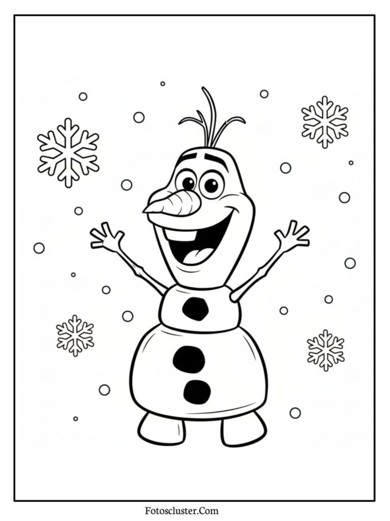 Olaf hugging Sven coloring page