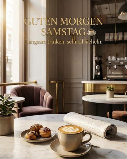 Eine Tasse Kaffee und Zeitung im Café, stilvoll für elegante guten morgen samstag bilder Grüße